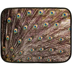 Peacock Feathers Wheel Plumage Fleece Blanket (mini) by Wegoenart