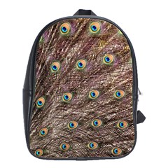 Peacock Feathers Wheel Plumage School Bag (large) by Wegoenart