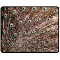 Peacock Feathers Wheel Plumage Fleece Blanket (medium)  by Wegoenart