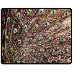 Peacock Feathers Wheel Plumage Double Sided Fleece Blanket (medium)  by Wegoenart