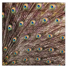 Peacock Feathers Wheel Plumage Large Satin Scarf (square) by Wegoenart