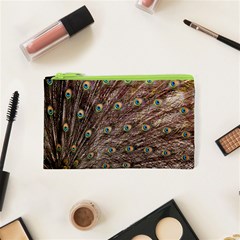 Peacock Feathers Wheel Plumage Cosmetic Bag (xs) by Wegoenart