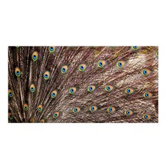 Peacock Feathers Wheel Plumage Satin Shawl by Wegoenart