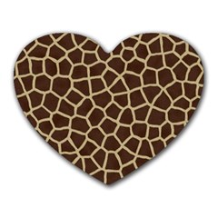 Giraffe Animal Print Skin Fur Heart Mousepads by Wegoenart