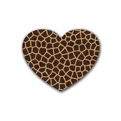 Giraffe Animal Print Skin Fur Heart Coaster (4 Pack)  by Wegoenart