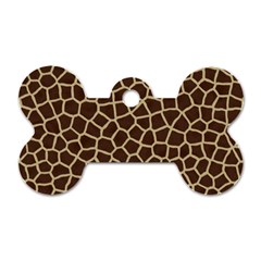 Giraffe Animal Print Skin Fur Dog Tag Bone (one Side) by Wegoenart