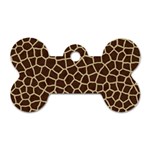 Giraffe Animal Print Skin Fur Dog Tag Bone (Two Sides) Front