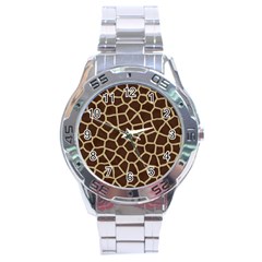 Giraffe Animal Print Skin Fur Stainless Steel Analogue Watch by Wegoenart