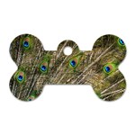 Peacock Feathers Color Plumag Dog Tag Bone (Two Sides) Front