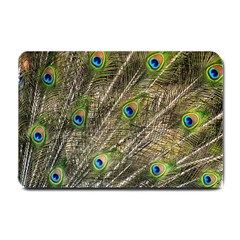 Peacock Feathers Color Plumag Small Doormat  by Wegoenart