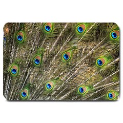 Peacock Feathers Color Plumag Large Doormat  by Wegoenart