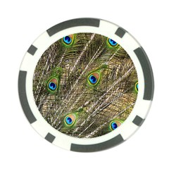 Peacock Feathers Color Plumag Poker Chip Card Guard