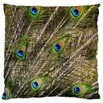 Peacock Feathers Color Plumag Large Flano Cushion Case (One Side) Front