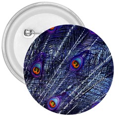 Peacock Feathers Color Plumage 3  Buttons by Wegoenart