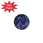 Peacock Feathers Color Plumage 1  Mini Buttons (100 pack)  Front