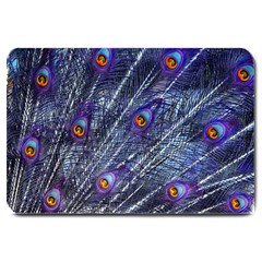 Peacock Feathers Color Plumage Large Doormat  by Wegoenart