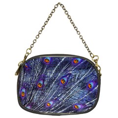 Peacock Feathers Color Plumage Chain Purse (two Sides)