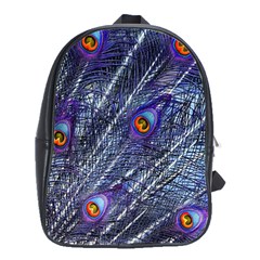 Peacock Feathers Color Plumage School Bag (large) by Wegoenart