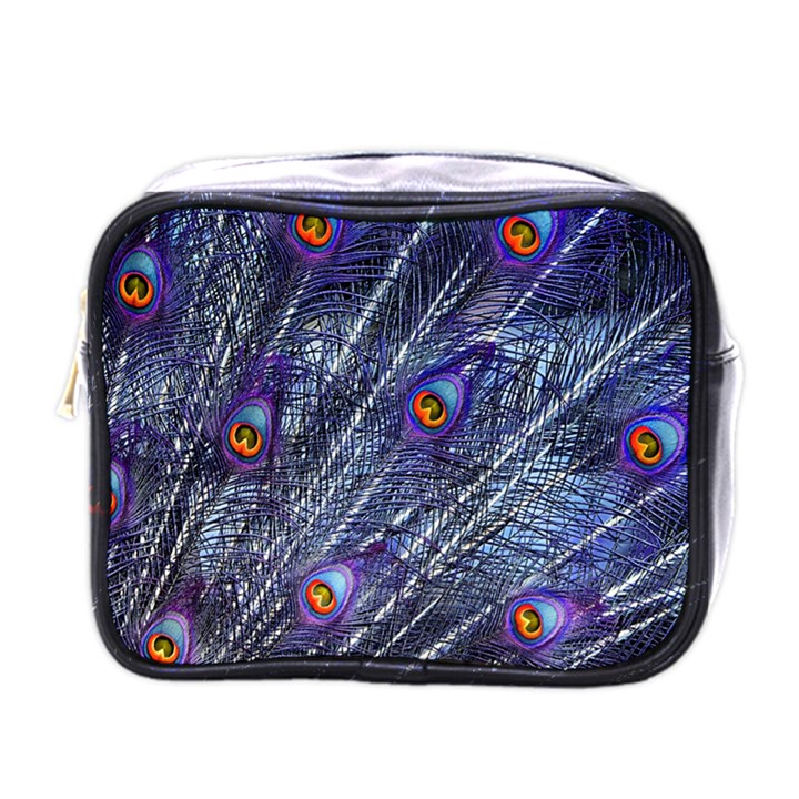 Peacock Feathers Color Plumage Mini Toiletries Bag (One Side)