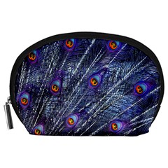 Peacock Feathers Color Plumage Accessory Pouch (large) by Wegoenart