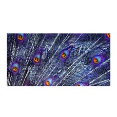 Peacock Feathers Color Plumage Satin Wrap by Wegoenart