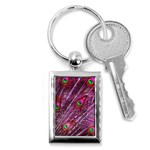 Peacock Feathers Color Plumage Key Chains (Rectangle)  Front