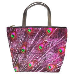 Peacock Feathers Color Plumage Bucket Bag by Wegoenart