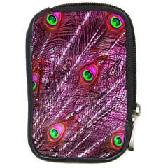 Peacock Feathers Color Plumage Compact Camera Leather Case by Wegoenart