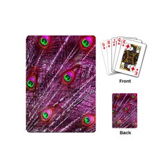 Peacock Feathers Color Plumage Playing Cards (mini) by Wegoenart