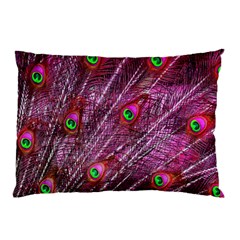 Peacock Feathers Color Plumage Pillow Case (two Sides) by Wegoenart