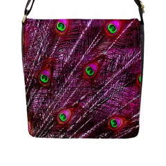 Peacock Feathers Color Plumage Flap Closure Messenger Bag (l) by Wegoenart