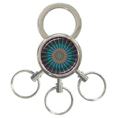 Fractal Peacock Rendering 3-ring Key Chains by Wegoenart