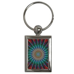 Fractal Peacock Rendering Key Chains (rectangle) 