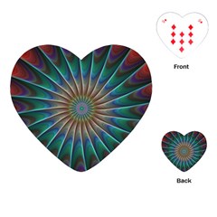 Fractal Peacock Rendering Playing Cards (heart) by Wegoenart