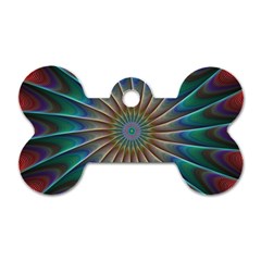 Fractal Peacock Rendering Dog Tag Bone (one Side) by Wegoenart