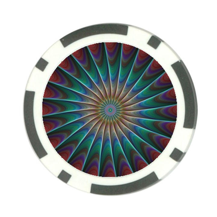 Fractal Peacock Rendering Poker Chip Card Guard (10 pack)