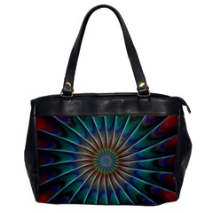 Fractal Peacock Rendering Oversize Office Handbag by Wegoenart