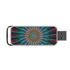 Fractal Peacock Rendering Portable Usb Flash (two Sides) by Wegoenart