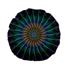 Fractal Peacock Rendering Standard 15  Premium Round Cushions