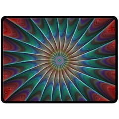 Fractal Peacock Rendering Double Sided Fleece Blanket (large)  by Wegoenart