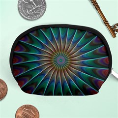 Fractal Peacock Rendering Accessory Pouch (medium) by Wegoenart