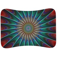 Fractal Peacock Rendering Velour Seat Head Rest Cushion