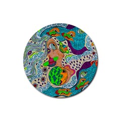 Supersonic Mystic Rubber Coaster (round)  by chellerayartisans