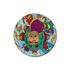 Supersonic Armadillo Rubber Coaster (round)  by chellerayartisans