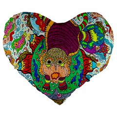 Supersonic Armadillo Large 19  Premium Flano Heart Shape Cushions by chellerayartisans