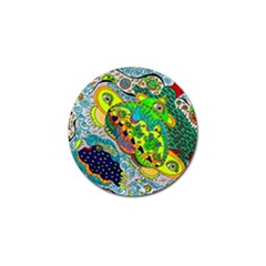 Cosmic Lizards With Alien Spaceship Golf Ball Marker (4 Pack)