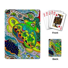 Cosmic Lizards With Alien Spaceship Playing Cards Single Design