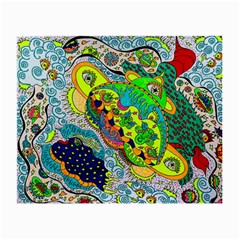 Cosmic Lizards With Alien Spaceship Small Glasses Cloth (2-side)