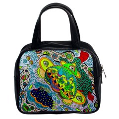 Cosmic Lizards With Alien Spaceship Classic Handbag (two Sides)