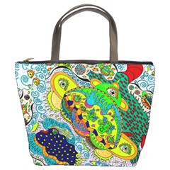 Cosmic Lizards With Alien Spaceship Bucket Bag